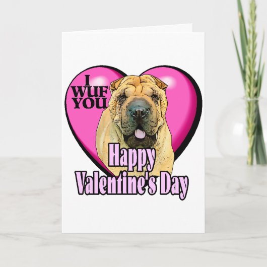 De Chinese Valentijnsdag van shar-Pei Feestdagen Kaart (Voorkant)