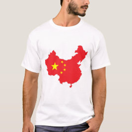 De Chinese vlag op de kaart T-shirt