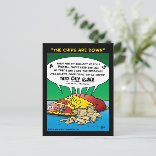 "De chips zijn omlaag" Briefkaart (Staand voorkant)