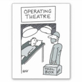 De chirurg heeft een Toolbox Cartoon. Sticker (Voorkant)