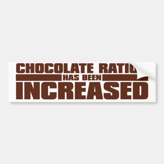 DE CHOCOLAATRATIE IS TOEGENOMEN BUMPERSTICKER (Voorkant)