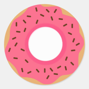 De chocolade bestrooit Roze Doughnut Ronde Sticker