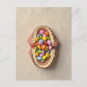 De chocolade die in het tandheelkundige model word briefkaart (Voorkant)