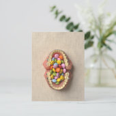 De chocolade die in het tandheelkundige model word briefkaart (Staand voorkant)