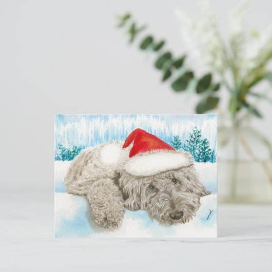 De Chocolade Labradoodle van Kerstmis Feestdagenkaart (Staand voorkant)