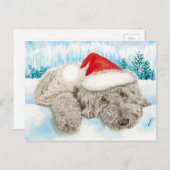 De Chocolade Labradoodle van Kerstmis Feestdagenkaart (Voorkant / Achterkant)