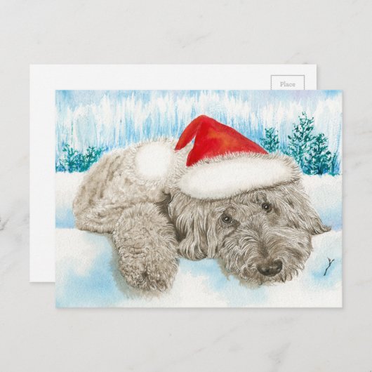 De Chocolade Labradoodle van Kerstmis Feestdagenkaart (Voorkant / Achterkant)