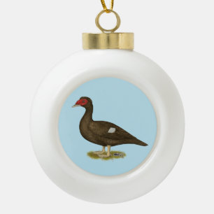 De Chocolade van de Eend van Muscovy Keramische Bal Ornament