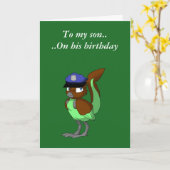 De Chocolade van de politieman/Reptilian Vogel 1 Kaart (Gele Bloem)