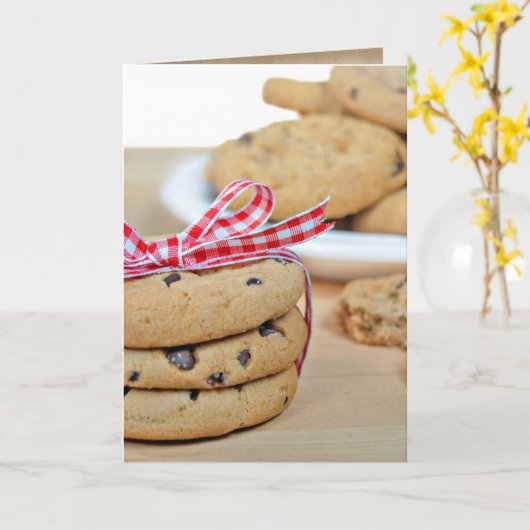 de chocoladeschilferkoekjes van de kaart (Gele Bloem)