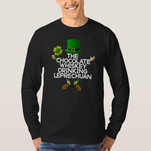De Chocolate Whiskey Drink Leprechuan Funny St. T-shirt (Voorkant)