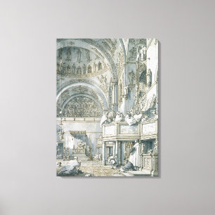 De Choir Zing in St. Mark's Basilica, Canvas Afdruk