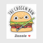 De Chosen Bun Funny Food Warrior Bun Pun Sticker (Vel)