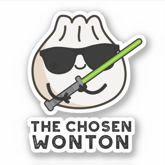 De Chosen Wonton Funny Food Pun Sticker (Voorkant)