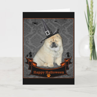 De Chow-chow van Halloween Kaart