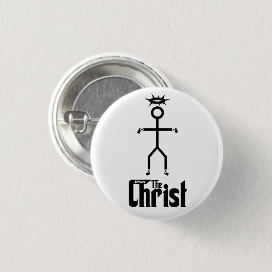 De christ ronde button 3,2 cm (Voorkant /achterkant)