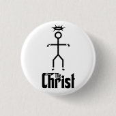 De christ ronde button 3,2 cm (Voorkant)