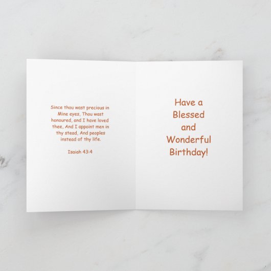 De Christelijke Groet van de Verjaardag Kaart (Binnen)