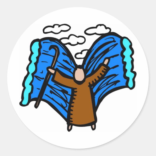 De Christelijke illustraties van het rode zee sche Ronde Sticker (Voorkant)