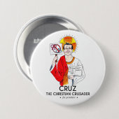 De Christelijke kruiser kruisen Ronde Button 7,6 Cm (Voorkant /achterkant)