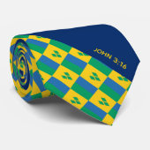 De Christelijke Schrift Johannes 3:16 BLAUW Stropdas (Opgerold)