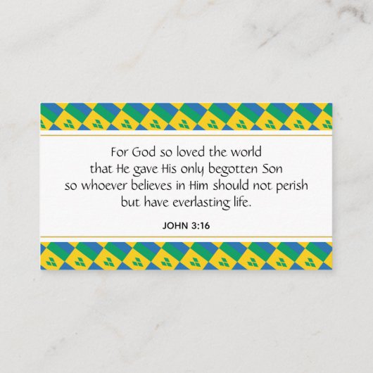 De Christelijke Schrift van St. Vincent Johannes 3 Visitekaartje (Achterkant)