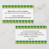 De Christelijke Schrift van St. Vincent Johannes 3 Visitekaartje (Voorkant / Achterkant)