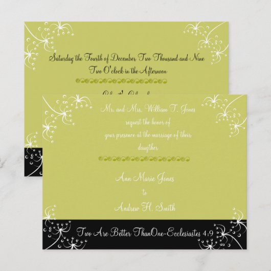 De Christelijke Uitnodiging twee van het huwelijk  (Voorkant / Achterkant)