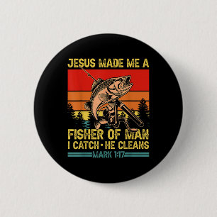De Christelijke visser Jezus maakte mij een visser Ronde Button 5,7 Cm