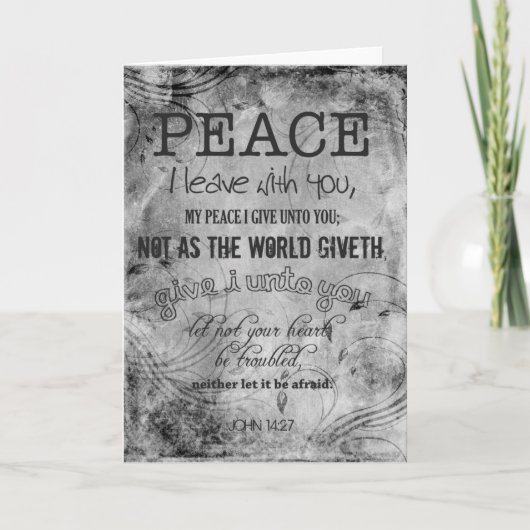 De Christen van de vrede dankt u John 14:27 Bedankkaart (Voorkant)