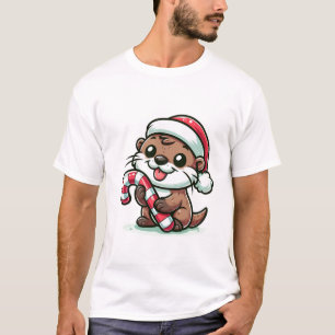De Christmas Otter Cartoon T-shirt