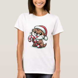 De Christmas Otter Cartoon T-shirt