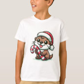 De Christmas Otter Cartoon T-shirt (Voorkant)