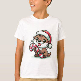 De Christmas Otter Cartoon T-shirt