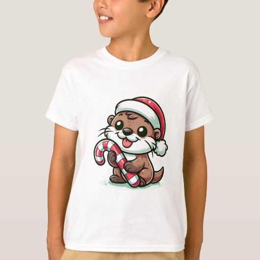 De Christmas Otter Cartoon T-shirt (Voorkant)