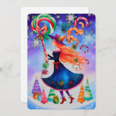 De Christmas Witch 4 Design Vakantie Kaart (Voorkant / Achterkant)