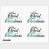 De Christus bewaren in Kerstmis Rechthoekige Sticker (Vel)