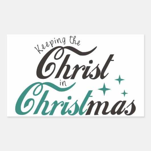 De Christus bewaren in Kerstmis Rechthoekige Sticker (Voorkant)