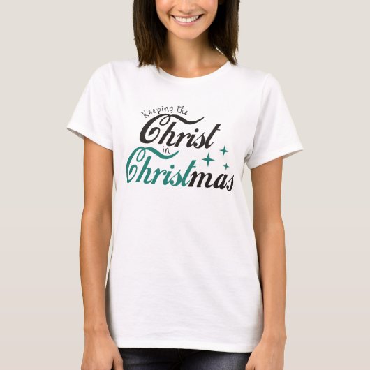 De Christus bewaren in Kerstmis T-shirt (Voorkant)