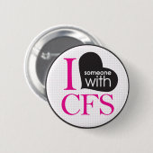 De chronische Voorlichting van de Moeheid (roze en Ronde Button 5,7 Cm (Voorkant /achterkant)