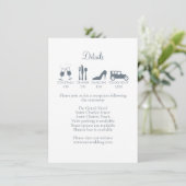 De Chronologie van de bruiloft met de Details van  Informatiekaartje (Staand voorkant)