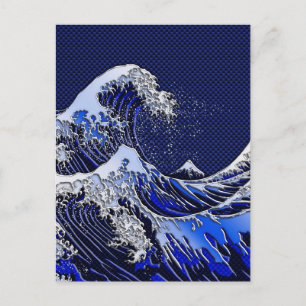 De chroomvezelstijlen van de Great Hokusai Wave Briefkaart
