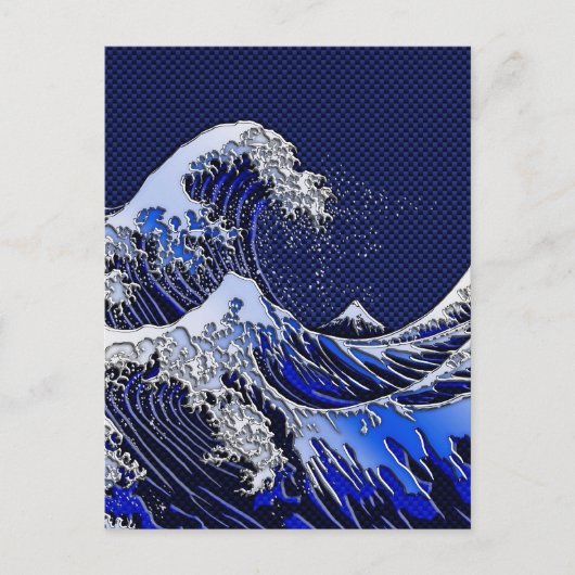 De chroomvezelstijlen van de Great Hokusai Wave Briefkaart (Voorkant)