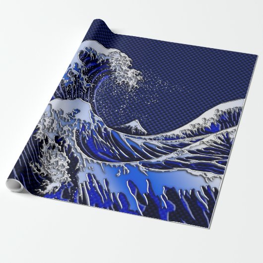 De chroomvezelstijlen van de Great Hokusai Wave Cadeaupapier (Uitgerold)