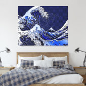 De chroomvezelstijlen van de Great Hokusai Wave Canvas Afdruk (Insitu (Slaapkamer))