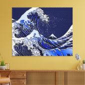 De chroomvezelstijlen van de Great Hokusai Wave Canvas Afdruk (Insitu (Woonkamer))