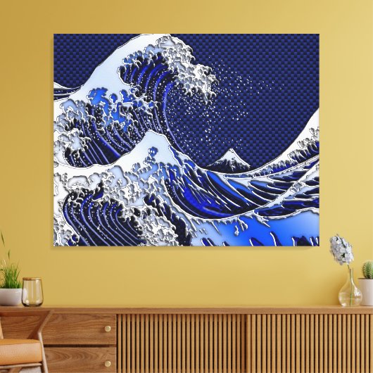 De chroomvezelstijlen van de Great Hokusai Wave Canvas Afdruk (Insitu (Woonkamer))