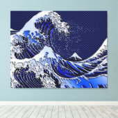 De chroomvezelstijlen van de Great Hokusai Wave Canvas Afdruk (Insitu (Houten vloer))
