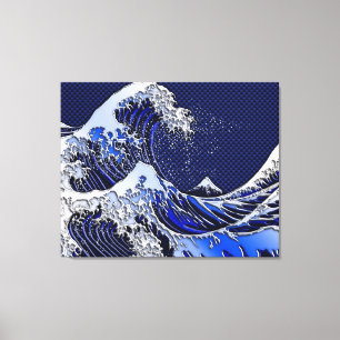 De chroomvezelstijlen van de Great Hokusai Wave Canvas Afdruk