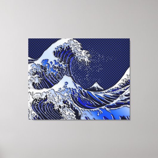 De chroomvezelstijlen van de Great Hokusai Wave Canvas Afdruk (Voorkant)
